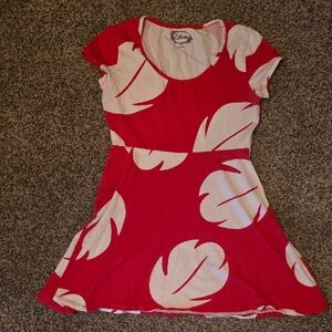 Disney Lilo Dress Size Large Red and White